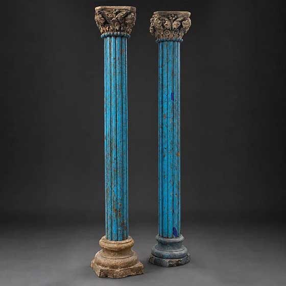 Italian Architectural Teal Columns Auction i