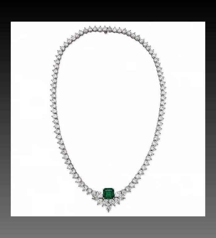 1950’s Platinum Emerald & Diamond Necklace